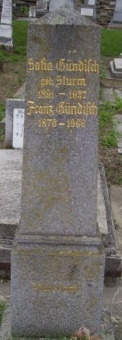 Guendisch Franz 1876-1966 Sturm Sofia 1891-1937 Grabstein